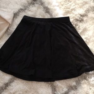 Black suede skater skirt